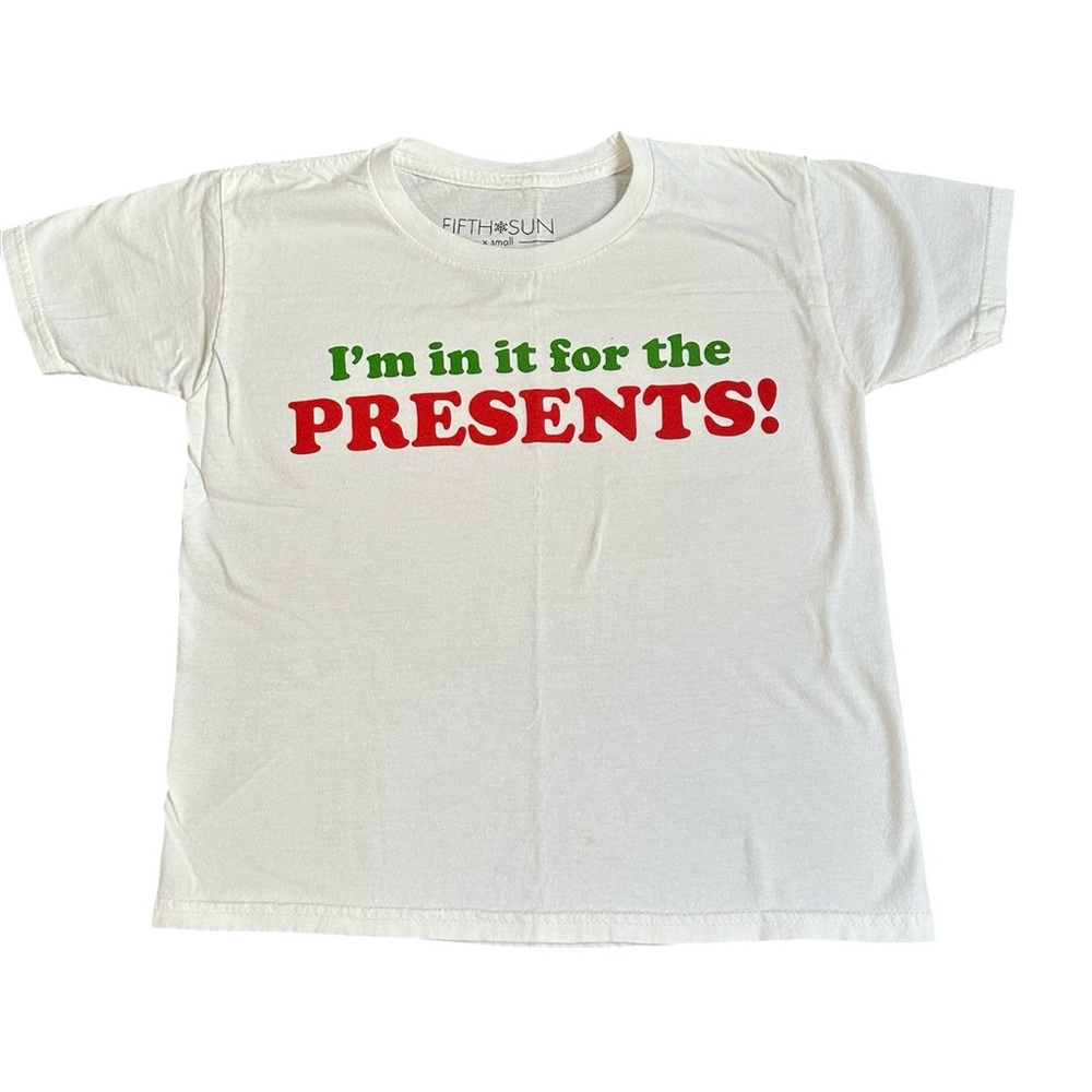 Fifth Sun White Shirt with Red and Green Text